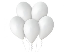 Balony lateksowe pastelowe, Gemar Białe White, 33cm, 50szt. Gemar