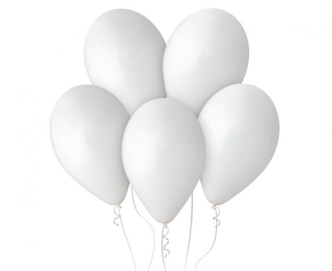 Balony lateksowe pastelowe, Gemar Białe White, 33cm, 50szt. Gemar Balony lateksowe pastelowe, Gemar Białe White, 33cm, 50szt. Gemar