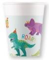 Kubki papierowe, wielokolorowe, DINO PARTY, 200ml, 8 szt. Procos