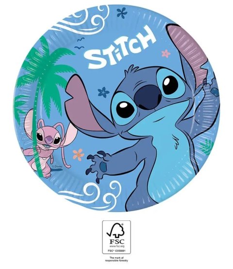 Papierowe talerzyki Stitch, 23cm, 8szt Procos Papierowe talerzyki Stitch, 23cm, 8szt Procos