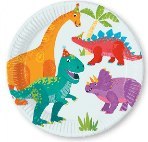 Talerzyki papierowe, Wielokolorowe, DINO PARTY, 23 cm, 8 szt. Procos Talerzyki papierowe, Wielokolorowe, DINO PARTY, 23 cm, 8 szt. Procos