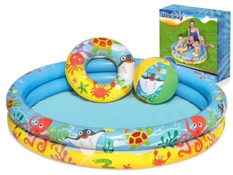 Basen dmuchany 1,22x20cm + koło + piłka BESTWAY | 51124 Basen dmuchany 1,22x20cm + koło + piłka BESTWAY | 51124