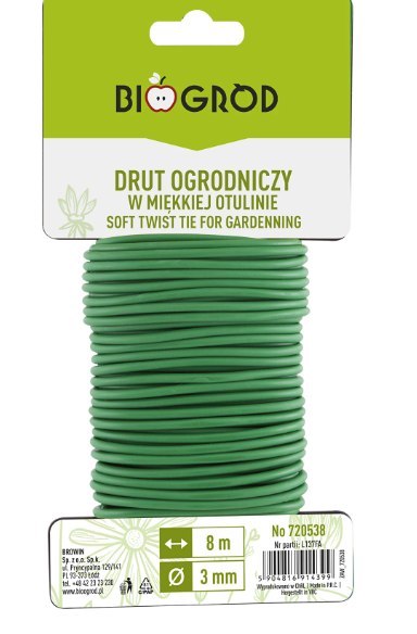 Drut ogrodniczy w miękkiej otulinie 8mx3mm 720538 Drut ogrodniczy w miękkiej otulinie 8mx3mm 720538