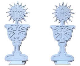 Kielich drewniany na podstawce Komunia Święta 30cm - 2 szt