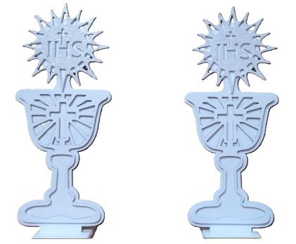 Kielich drewniany na podstawce Komunia Święta 30cm - 2 szt Kielich drewniany na podstawce Komunia Święta 30cm - 2 szt