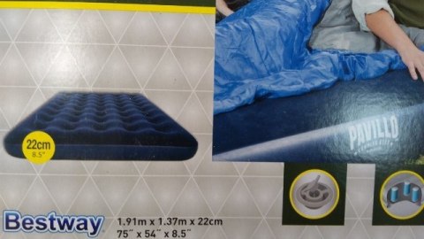 Materac flokowany 1,91x1,37x22cm BESTWAY | 67002 Materac flokowany 1,91x1,37x22cm BESTWAY | 67002
