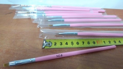 Pędzelki drewniane 10szt. do żelu NO6. | P002536-6D Pędzelki drewniane 10szt. do żelu NO6. | P002536-6D