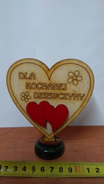 Serce stojące dla DZIEWCZYNY, 11,5 x 10,5 cm Serce stojące dla DZIEWCZYNY, 11,5 x 10,5 cm