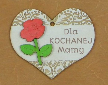 Serce wiszące 11cm MAMA | P596 Serce wiszące 11cm MAMA | P596