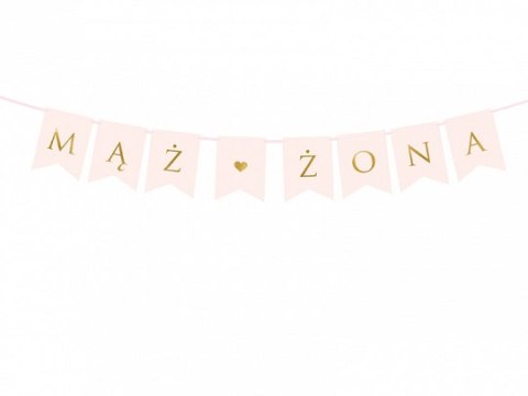 Baner różowy MĄŻ/ŻONA 15x110cm | GRL67-081J Baner różowy MĄŻ/ŻONA 15x110cm | GRL67-081J