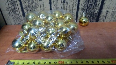 Bombki metalizowane 30szt. ZŁOTE 3cm | OZB06308 Bombki metalizowane 30szt. ZŁOTE 3cm | OZB06308