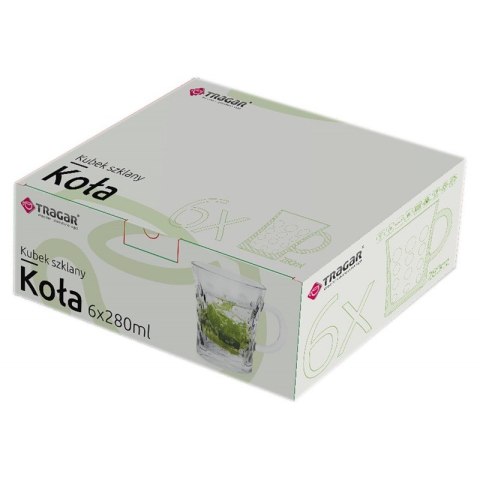 Kubki szklane 6szt. KOŁA 280ml Kubki szklane 6szt. KOŁA 280ml