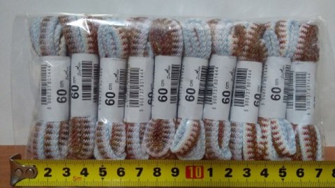 Sznurowadła 10par BIAŁO-BRĄZOWE 60cm Sznurowadła 10par BIAŁO-BRĄZOWE 60cm