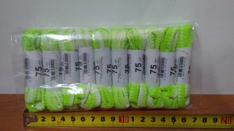 Sznurowadła 10par BIAŁO-ZIELONE JASKRAWE 75cm Sznurowadła 10par BIAŁO-ZIELONE JASKRAWE 75cm