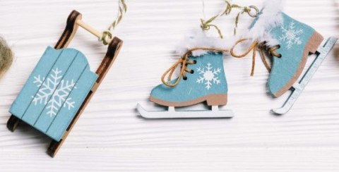 Zawieszki drewniane 10el. ski box NIEBIESKIE | HDN-160621 Zawieszki drewniane 10el. ski box NIEBIESKIE | HDN-160621