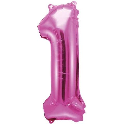 Balon foliowy cyfra''1'' RÓŻOWA 35cm | FB10M-1-006 Balon foliowy cyfra''1'' RÓŻOWA 35cm | FB10M-1-006
