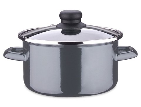 Garnek emaliowany + pokrywka 14cm BLACK | 120214 Garnek emaliowany + pokrywka 14cm BLACK | 120214