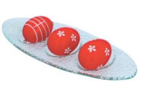 Półmisek szklany do jajek 6szt. na 3 jajka 28cm | BOZ3681 Półmisek szklany do jajek 6szt. na 3 jajka 28cm | BOZ3681