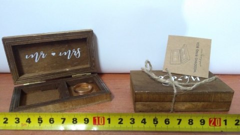 Pudełko drewniane na obrączki 10x5cm PKWD2 Pudełko drewniane na obrączki 10x5cm PKWD2