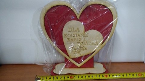 Serce drewniane stojące dla BABCI I DZIADKA h-23cm Serce drewniane stojące dla BABCI I DZIADKA h-23cm