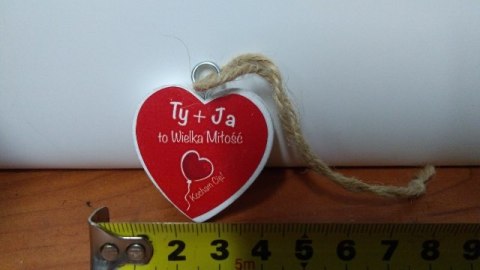 Serce wiszące 4cm TY + JA TO WIELKA MIŁOŚĆ Serce wiszące 4cm TY + JA TO WIELKA MIŁOŚĆ