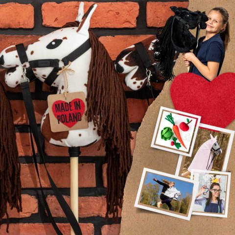 Skippi Hobby Horse - w plamy - brązowe plamki - koń na kiju - kantar Skippi Hobby Horse - w plamy - brązowe plamki - koń na kiju - kantar