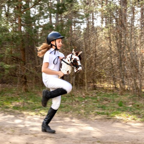 Skippi Hobby Horse - w plamy - brązowe plamki - koń na kiju - kantar Skippi Hobby Horse - w plamy - brązowe plamki - koń na kiju - kantar