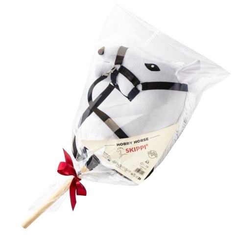 Skippi hobby horse z kantarem biały koń A3 duży Skippi hobby horse z kantarem biały koń A3 duży