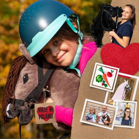 Skippi hobby horse z kantarem brązowy koń A3 duży Skippi hobby horse z kantarem brązowy koń A3 duży