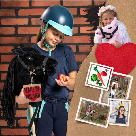 Skippi hobby horse z kantarem czarny koń A3 duży Skippi hobby horse z kantarem czarny koń A3 duży