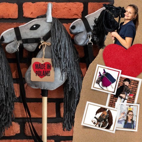 Skippi hobby horse z kantarem wodzami koń A3 duży Skippi hobby horse z kantarem wodzami koń A3 duży
