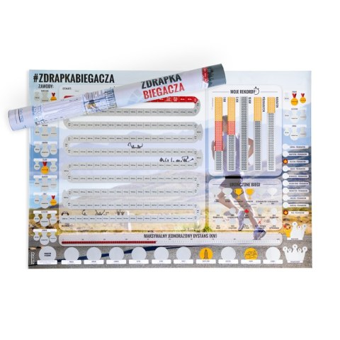 Zdrapka Biegacza prezent PLAKAT mapa maraton Zdrapka Biegacza prezent PLAKAT mapa maraton
