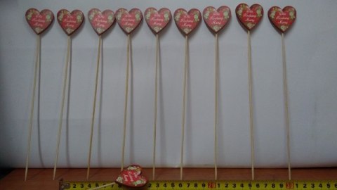 Serce na piku 10szt MAMA, 26 x 4 cm Serce na piku 10szt MAMA, 26 x 4 cm