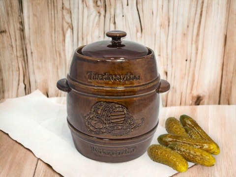 Garnek beczka 3l KAMIONKA brąz swojska spiżarnia | 3867 Garnek beczka 3l KAMIONKA brąz swojska spiżarnia | 3867