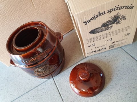 Garnek beczka 3l KAMIONKA brąz swojska spiżarnia | 3867 Garnek beczka 3l KAMIONKA brąz swojska spiżarnia | 3867