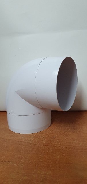 Kolanko wentylacyjne okrągłe plastikowe 90stopni D/KO 100/90 Kolanko wentylacyjne okrągłe plastikowe 90stopni D/KO 100/90