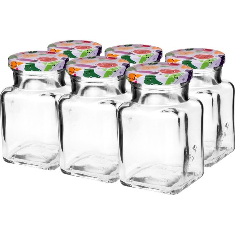 Słoik kwadratowy 150ml + zakrętka 6szt. | 132155 Słoik kwadratowy 150ml + zakrętka 6szt. | 132155