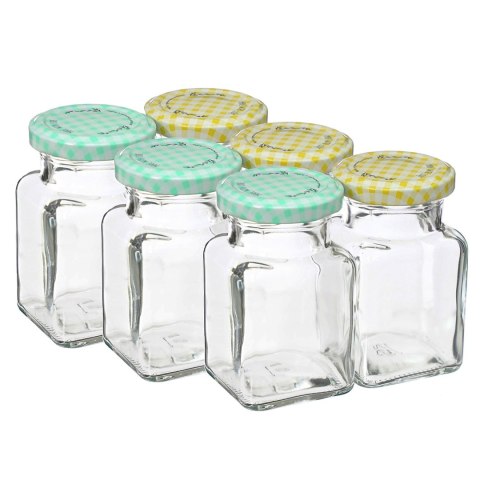 Słoik kwadratowy 150ml + zakrętka 6szt. | 132155 Słoik kwadratowy 150ml + zakrętka 6szt. | 132155