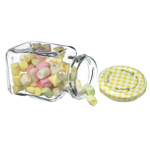 Słoik kwadratowy 150ml + zakrętka 6szt. | 132155 Słoik kwadratowy 150ml + zakrętka 6szt. | 132155
