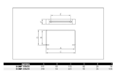 Uchwyt mocujący płaski 2szt. D/UMP 110x55 Dospel 007-0238 Uchwyt mocujący płaski 2szt. D/UMP 110x55 Dospel 007-0238