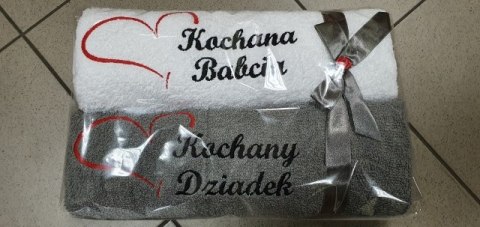 Kpl.2 ręczników frotte 70x140 BABCIA DZIADEK Kpl.2 ręczników frotte 70x140 BABCIA DZIADEK
