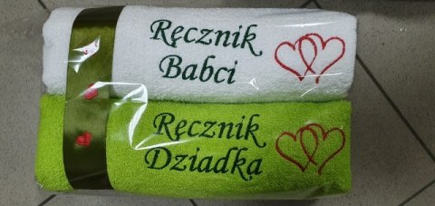 Kpl.2 ręczników frotte 70x140 BABCIA DZIADEK Kpl.2 ręczników frotte 70x140 BABCIA DZIADEK