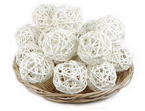 Kule rattanowe białe 7cm, 12szt RCRDSW-BALL7 Kule rattanowe białe 7cm, 12szt RCRDSW-BALL7