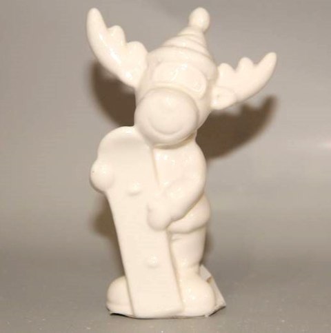 Łoś ceramiczny 15x9cm BIAŁY z deskorolką | 4759340 Łoś ceramiczny 15x9cm BIAŁY z deskorolką | 4759340