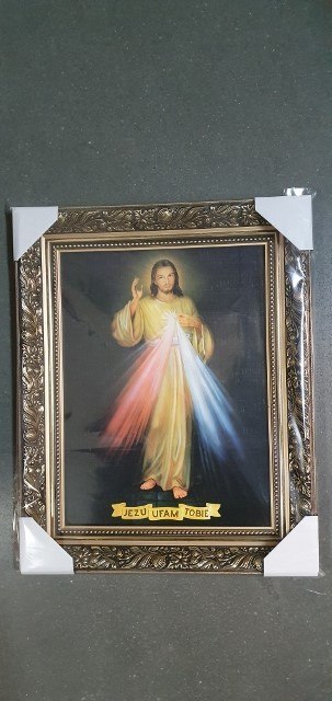 Obraz w złotej ramie 30x40cm Jezus Miłosierny - JEZU UFAM TOBIE Obraz w złotej ramie 30x40cm Jezus Miłosierny - JEZU UFAM TOBIE