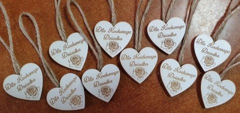Serce wiszące 4x4cm 10szt Dla Kochanego Dziadka Serce wiszące 4x4cm 10szt Dla Kochanego Dziadka