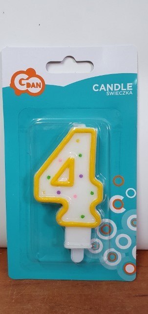 Świeczka cyferka ''4'' KROPKI | PF-SCK4 Świeczka cyferka ''4'' KROPKI | PF-SCK4