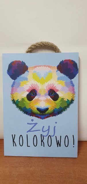 Tabliczka/obraz do zawieszenia 20x15 ŻYJ KOLOROWO Tabliczka/obraz do zawieszenia 20x15 ŻYJ KOLOROWO