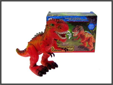 Tyranozaur chodzący 33cm ze światłem i dźwiękiem 2-kolory Tyranozaur chodzący 33cm ze światłem i dźwiękiem 2-kolory