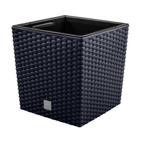 Donica RATO LOW 40x40x41cm Antracyt rattan+wkład Donica RATO LOW 40x40x41cm Antracyt rattan+wkład